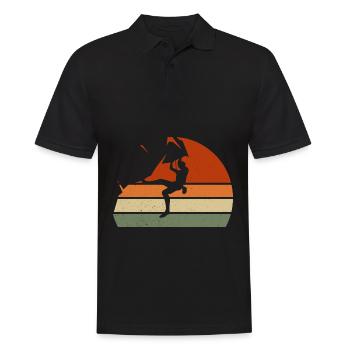 Felsklettern Berg Vintage Bouldern - Männer Poloshirt - Schwarz - Vorne - Kai (181cm)