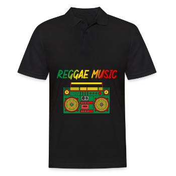 Reggae musique amateurs coloré Jamaïque cassette Radio - Polo Homme - noir - Devant - Kai (181cm)
