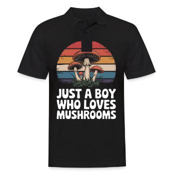 Pilz Pilze Funghi Champignon - Männer Poloshirt - Schwarz - Vorne - Kai (181cm)
