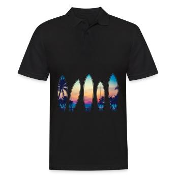 Surf vintage plage classique Hawaii Surf surf - Polo Homme - noir - Devant - Kai (181cm)