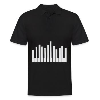 Keyboard Piano keys Musical instrument Musicians - Men's Polo Shirt - black - Front - Kai (181cm)