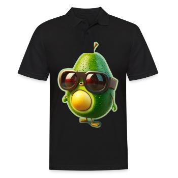 Cute Avocado Glasses Vegetarian Vegans - Men's Polo Shirt - black - Front - Kai (181cm)