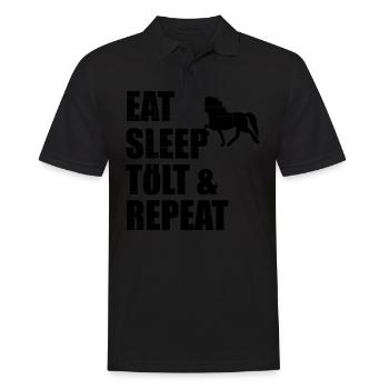 Icelandic Horse: Icelandic Horse Horse Pony Merch - Men's Polo Shirt - black - Front - Kai (181cm)