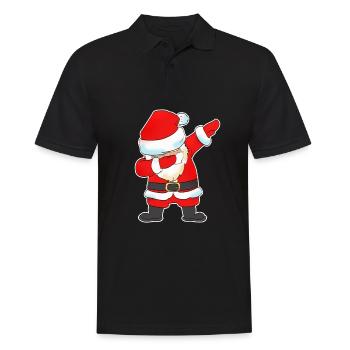 Dabbing Weihnachtsmann Tanz lustig Geschenk Santa - Männer Poloshirt - Schwarz - Vorne - Kai (181cm)