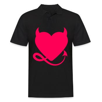 Le diable de cœur - Polo Homme - noir - Devant - Kai (181cm)