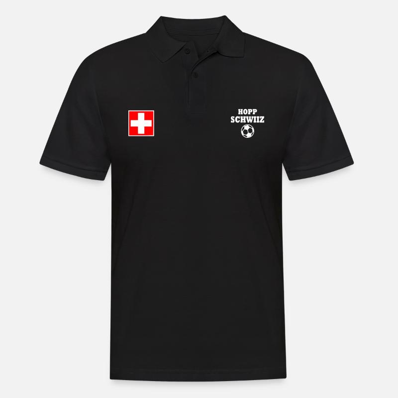 Schweiz - Männer Poloshirt - Schwarz