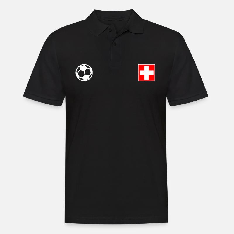 Schweiz - Männer Poloshirt - Schwarz