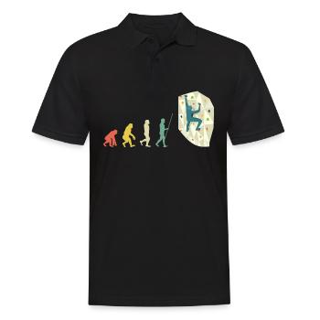 Boulderer Bouldering Evolution Gift - Men's Polo Shirt - black - Front - Kai (181cm)
