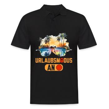 Urlaubsmodus an lustige Urlaub Sprüche - Männer Poloshirt - Schwarz - Vorne - Kai (181cm)