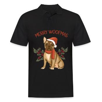 Joyeux Woofmas - Joyeux Noël Boston Terrier - Polo Homme - noir - Devant - Kai (181cm)