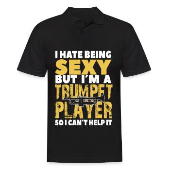 Trumpet Player - Musiker Trompete Spruch lustig - Männer Poloshirt - Schwarz - Vorne - Kai (181cm)