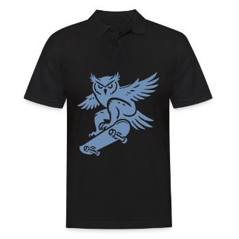 Schneeeule Skateboard Silhouette Minimalistischer - Männer Poloshirt - Schwarz - Vorne - Kai (181cm)