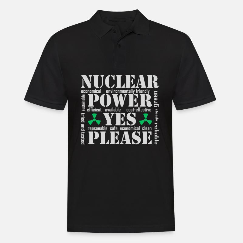 Atomkraft, Ja bitte, Kernenergie - Männer Poloshirt - Schwarz