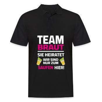 Team Bride - Elle va se marier, on est là pour boire - Polo Homme - noir - Devant - Kai (181cm)