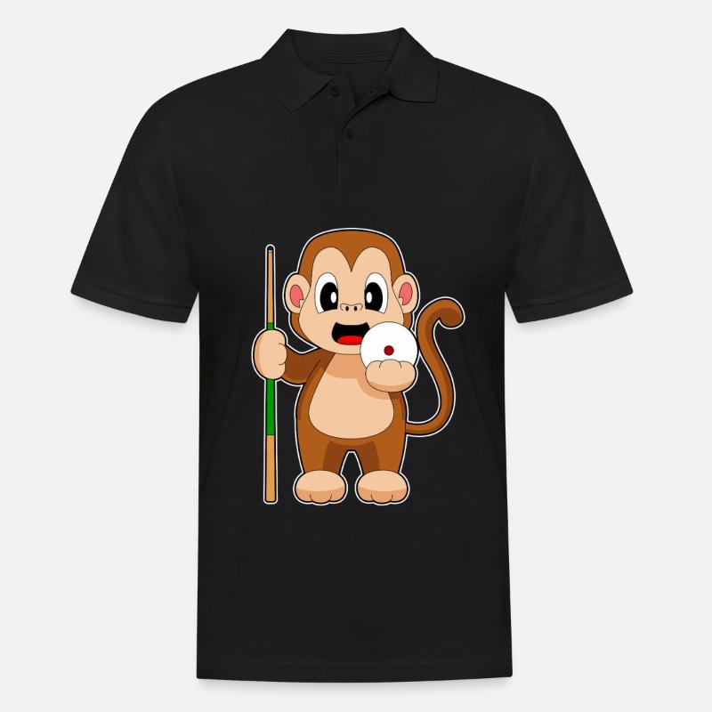 Queue de billard Monkey - Polo Homme - noir