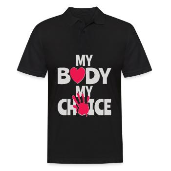 Mon corps Ma décision - Polo Homme - noir - Devant - Kai (181cm)