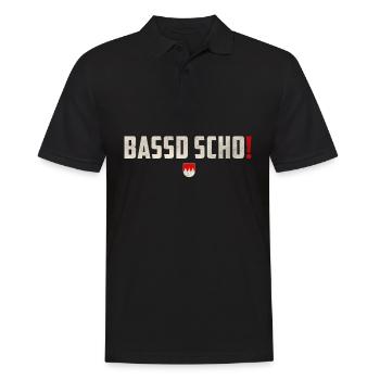 Bassd Scho - Franken Dialekt Spruch Fränkisch - Männer Poloshirt - Schwarz - Vorne - Kai (181cm)