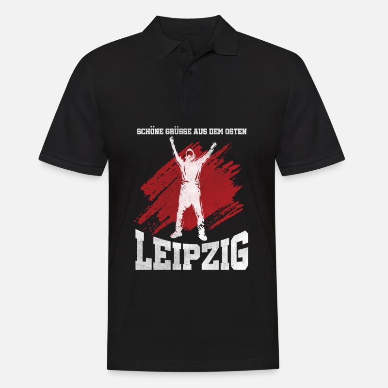 Salutations de l'Est Leipzig - Saxe - Polo Homme - noir