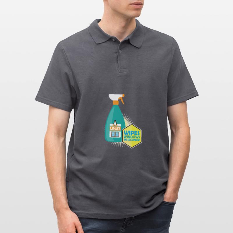 Funny Linux Penguin Tux Cleaner Gift Computer Men's Polo Shirt