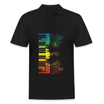 Keyboard Piano Gift Music Musician Instrument - Men's Polo Shirt - black - Front - Kai (181cm)