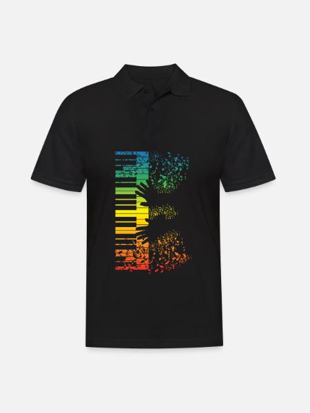 Keyboard Piano Gift Muziek Musicus Instrument - Mannen poloshirt - zwart