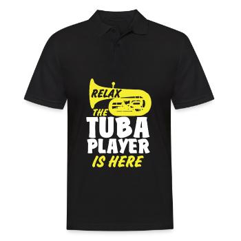 Cadeau tuba - Drôle de musicien instrument Tshirt - Polo Homme - noir - Devant - Kai (181cm)