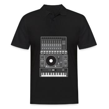 Synthétiseur Old School Turntable Hip Hop cadeau - Polo Homme - noir - Devant - Kai (181cm)