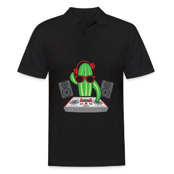 Turntable DJ Music Cucumber Electro Rave Party - Men's Polo Shirt - black - Front - Kai (181cm)