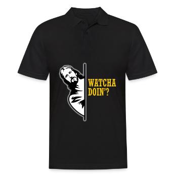 Lustiges Jesus Geschenk Meme Religiöser Witz - Männer Poloshirt - Schwarz - Vorne - Kai (181cm)