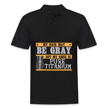 Knie Operation - Graue Haare Chirurgie Vater - Männer Poloshirt - Schwarz - Vorne - Kai (181cm)