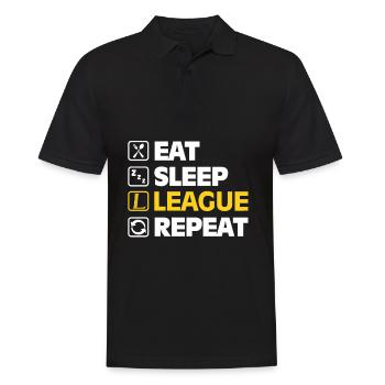 Eat Sleep League Repeat Bronze Master Legend LoL - Männer Poloshirt - Schwarz - Vorne - Kai (181cm)