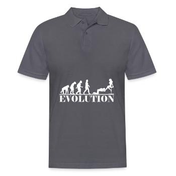 Sklave Evolution Unterwürfig BDSM Versaut - Männer Poloshirt - Anthrazit - Vorne - Nico (186cm)