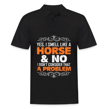 Riding Hobby Gift Idea for Riders - Men's Polo Shirt - black - Front - Kai (181cm)