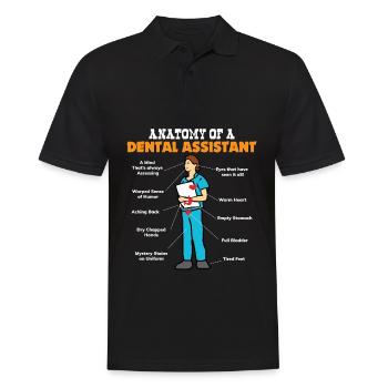 Anatomy of a dental assistant - Dentist sayings - Men's Polo Shirt - black - Front - Kai (181cm)