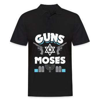 Guns N Moses - Funny Jewish saying - Men's Polo Shirt - black - Front - Kai (181cm)