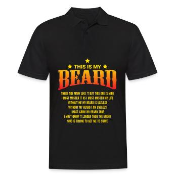 Lustiger Bart Männer Spruch - Vatertag Geschenk - Männer Poloshirt - Schwarz - Vorne - Kai (181cm)