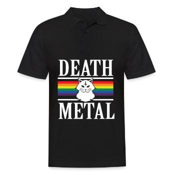 Death Metal Satan Cat Rainbow Rock Gothic - Men's Polo Shirt - black - Front - Kai (181cm)