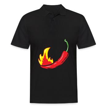 Flammant poivre épicé chaud - sauce chili - Polo Homme - noir - Devant - Kai (181cm)