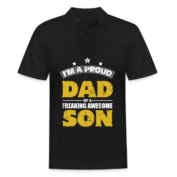 Ich bin ein stolzer Vater eines großartigen Sohnes - Männer Poloshirt - Schwarz - Vorne - Kai (181cm)