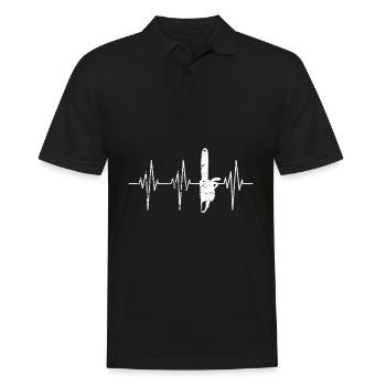 Holzfäller - Motorsäge Kettensäge Heartbeat - Männer Poloshirt - Schwarz - Vorne - Kai (181cm)