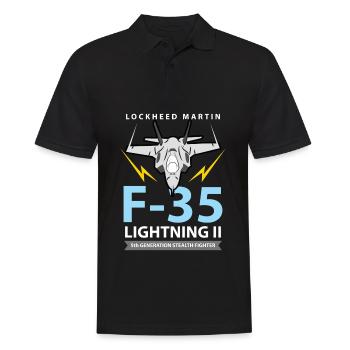 Kampfjet F-35 Lightning II Tarnkappenjäger - Männer Poloshirt - Schwarz - Vorne - Kai (181cm)