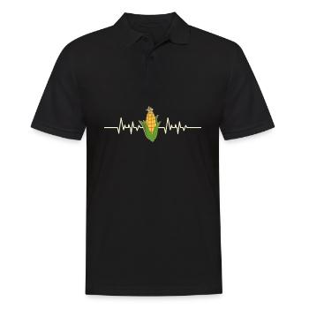 Corn Heartbeat T-Shirt for Corn Farmers Farmer - Men's Polo Shirt - black - Front - Kai (181cm)