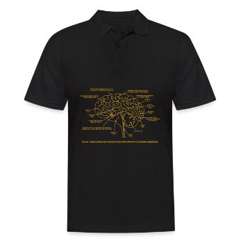 Vintage Anatomie humaine cerveau T-shirt - Polo Homme - noir - Devant - Kai (181cm)