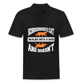 Schrodinger's Cat Walk into bar Tshirt and doesn't - Männer Poloshirt - Schwarz - Vorne - Kai (181cm)