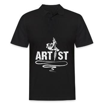 Tattoo Artist Italic Tattoo Machine - Men's Polo Shirt - black - Front - Kai (181cm)