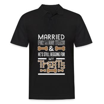 Wedding 14 dog years 2nd wedding annage - Men's Polo Shirt - black - Front - Kai (181cm)