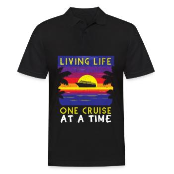 Living Life One Cruise At A Time Funny Cruise Ship - Polo Homme - noir - Devant - Kai (181cm)