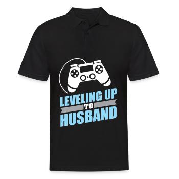 Gamer Engagement Leveling bis zum Ehemann - Männer Poloshirt - Schwarz - Vorne - Kai (181cm)