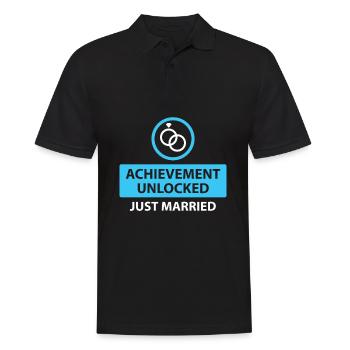 Lustig gerade verheiratet für Hochzeitsgeschenk - Männer Poloshirt - Schwarz - Vorne - Kai (181cm)