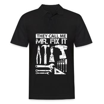 They call me Mr. Fix It Funny Craftsman Father - Men's Polo Shirt - black - Front - Kai (181cm)